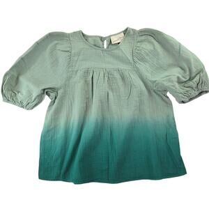 Universal Thread | Green/Teal Ombre Peasant Blouse | Size XS